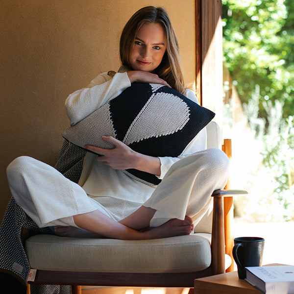 Dual Hearts Organic Cotton Cushion