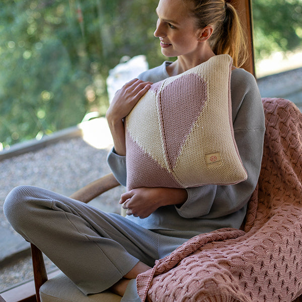 Dual Hearts Organic Cotton Cushion