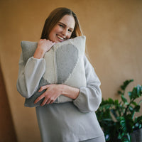 Dual Hearts Organic Cotton Cushion