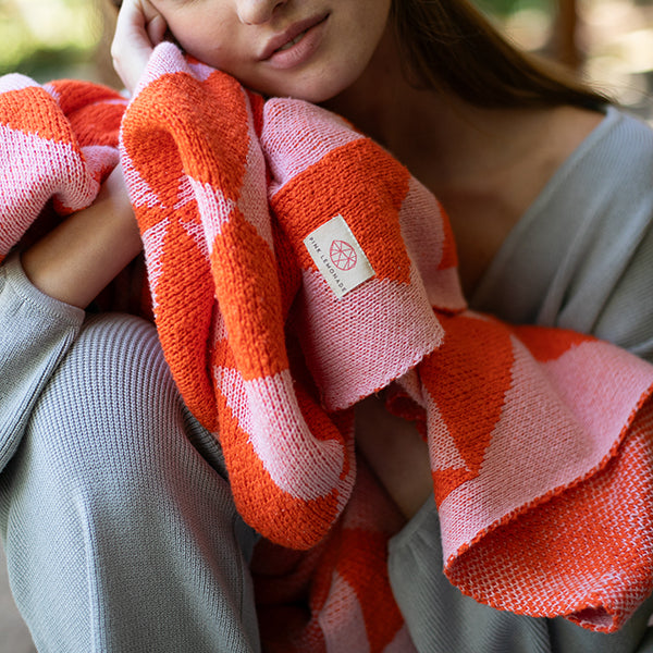 Trikona Organic Cotton Knit Throw Blanket