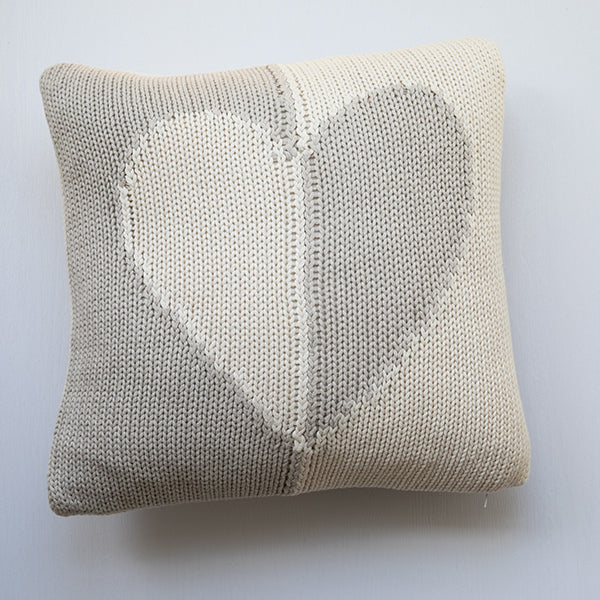 Dual Hearts Organic Cotton Cushion
