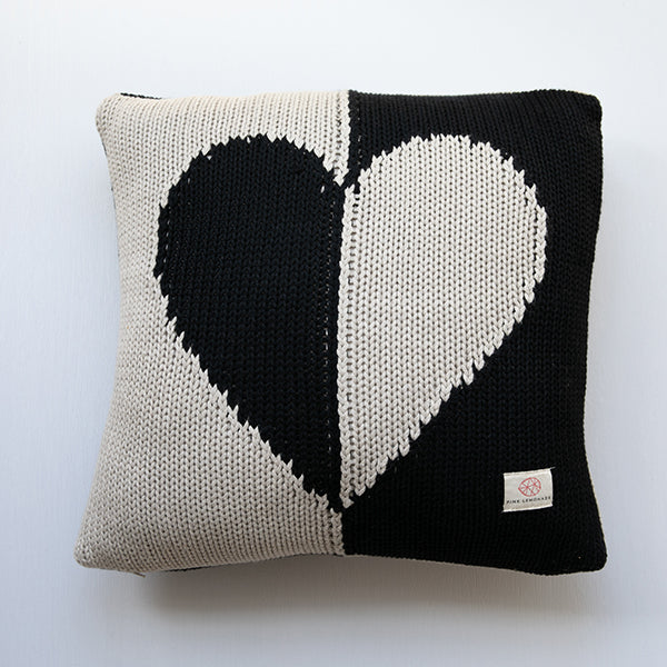 Dual Hearts Organic Cotton Cushion