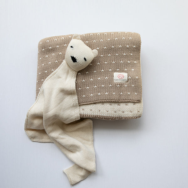 Dainty Dots Organic Cotton Baby Blanket and Lovie Set