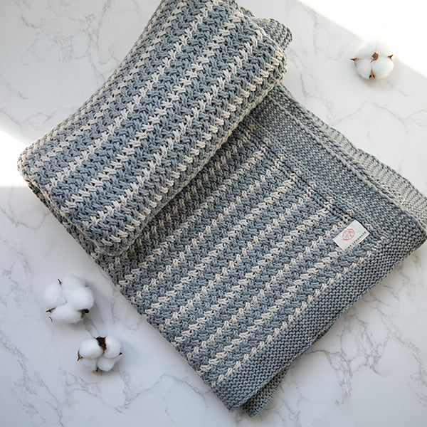 Tara Organic Cotton Knit Throw Blanket