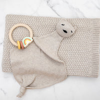 Criss Cross Organic Cotton Baby Blanket and Lovie Set