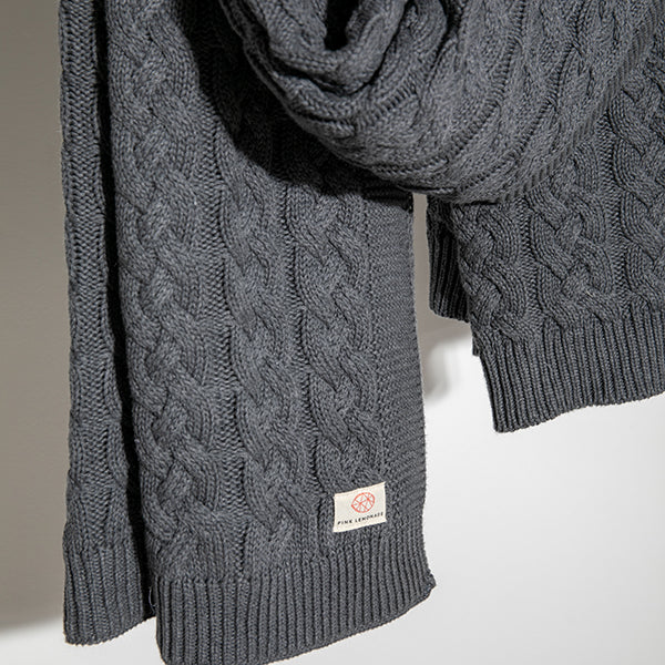Double Cable Organic Cotton Throw Blanket