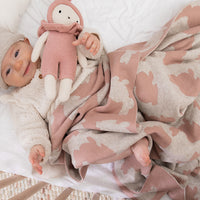 Bunny Organic Cotton Baby Blanket and Burp Cloth Set