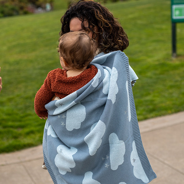 Dreamy Organic Cotton Baby Blanket and Burp Cloth Set