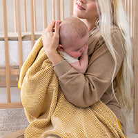 Elegant Organic Cotton Baby Blanket and Bonnet Set
