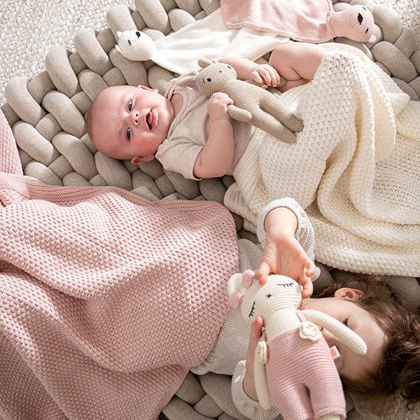 Honey Bee Organic Cotton Baby Blanket and Teddy Lovie Set