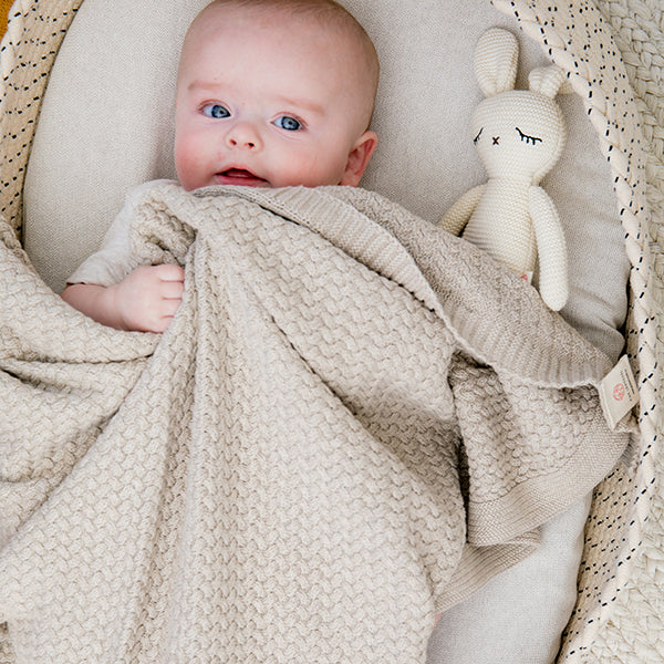 Criss Cross Organic Cotton Baby Blanket and Lovie Set