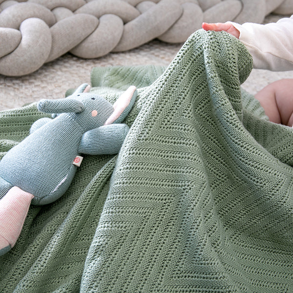 Panache Infant Baby Blanket Bonnet Set - Stone