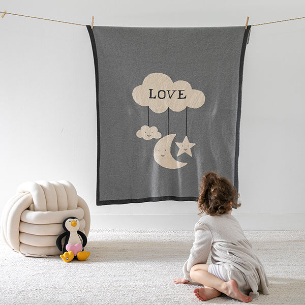 Moon Love Organic Cotton Baby Blanket