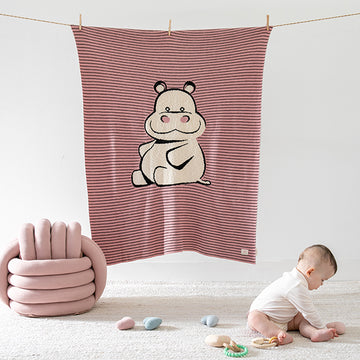 Happy Hippo Organic Cotton Baby Blanket