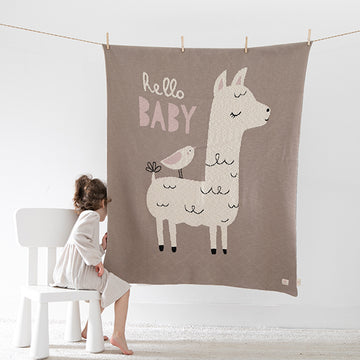 Hello Lama Organic Cotton Baby Blanket
