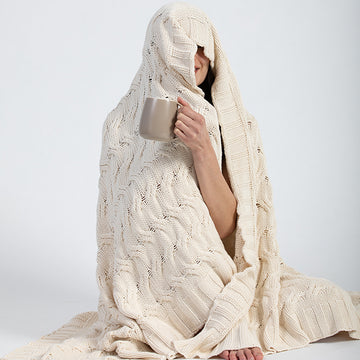 Chunky Cable Organic Cotton Throw Blanket
