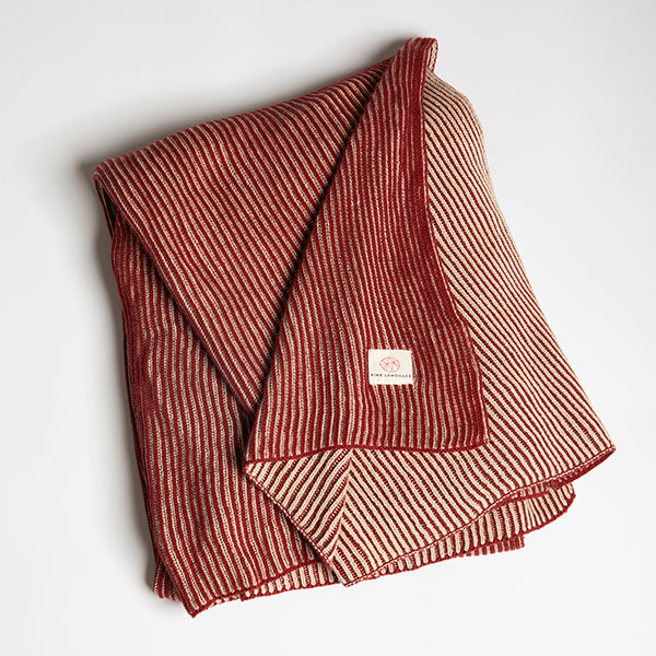 Ribbed Organic Cotton Knit Throw Blanket