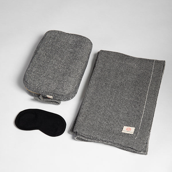 Shades Organic Cotton Travel Blanket and Eye Mask Set