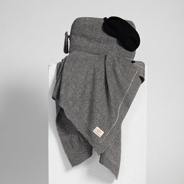 Shades Organic Cotton Travel Blanket and Eye Mask Set