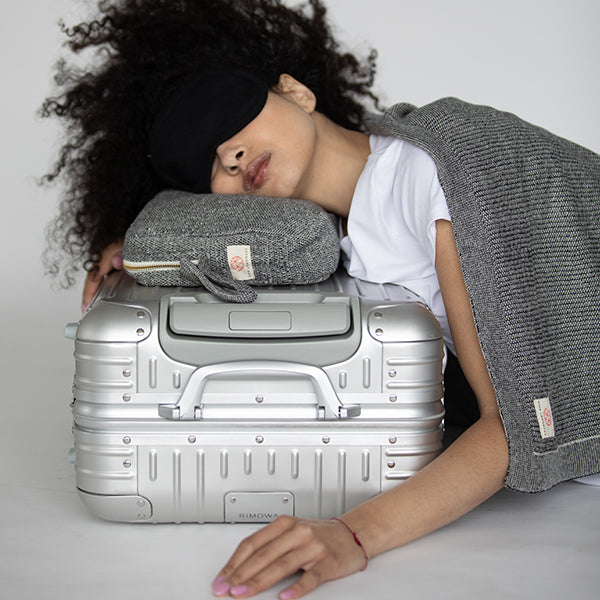 Shades Organic Cotton Travel Blanket and Eye Mask Set