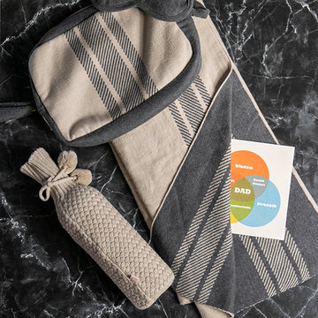 Stripe Organic Cotton Travel Blanket and Eye Mask Set