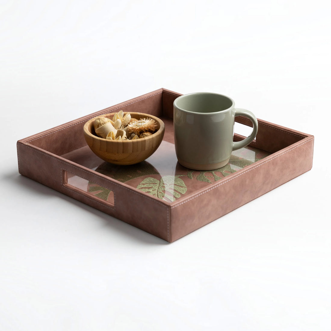 Palaash Vegan Leather Tray - Square