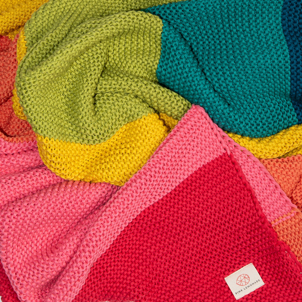 Rainbow Love Organic Cotton Throw Blanket