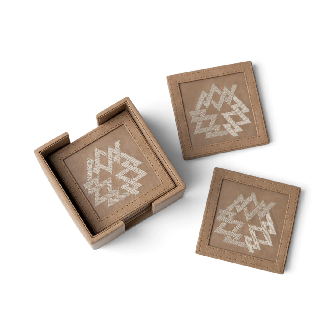 Ratna Vegan Leather Coaster Set