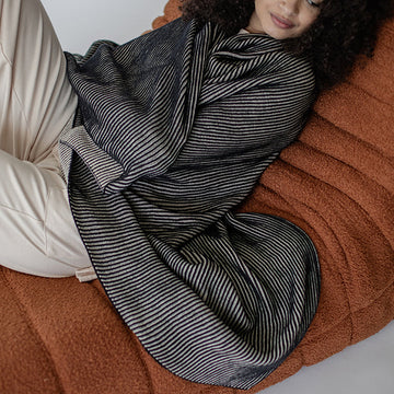 Ribbed Organic Cotton Throw Blanket