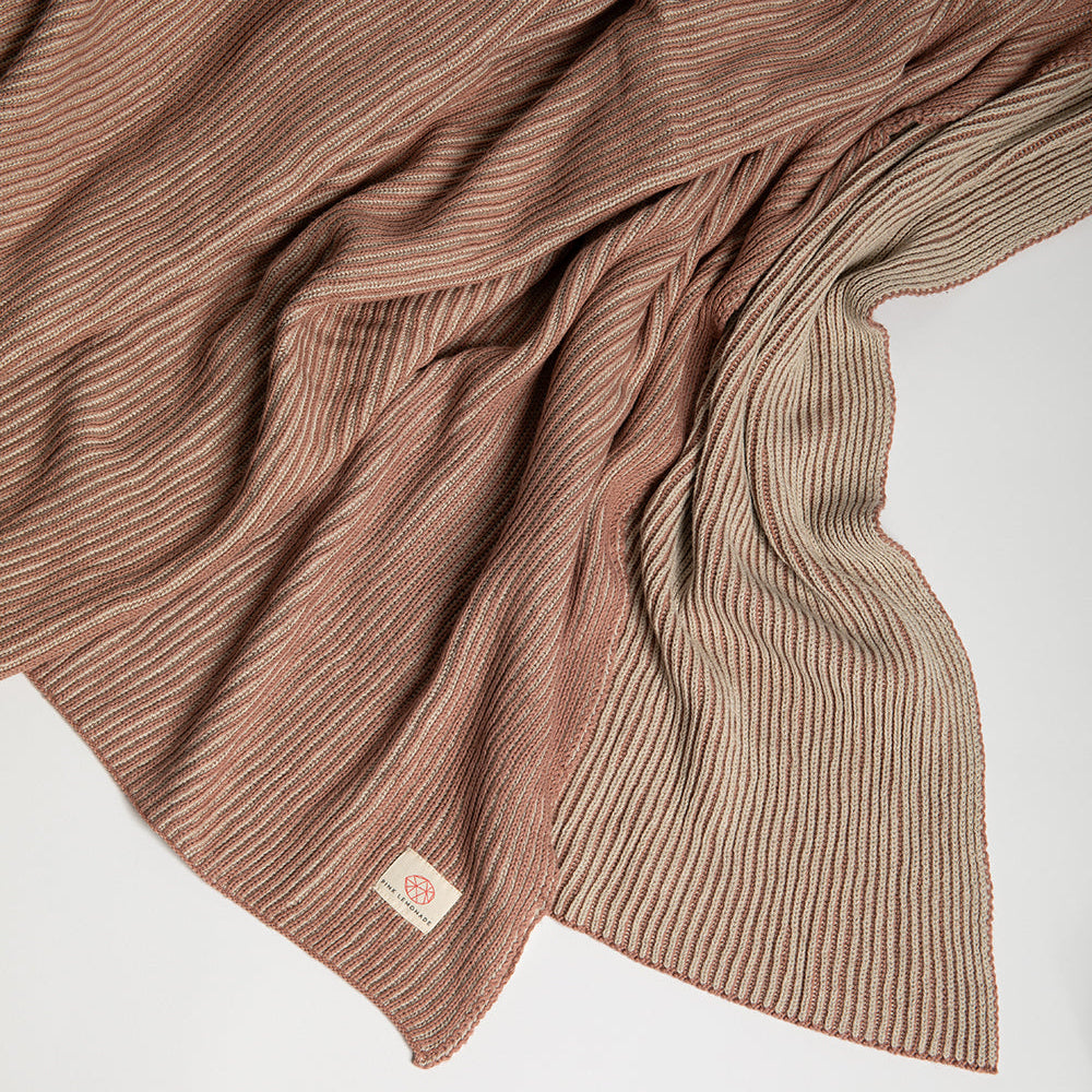 Ribbed Organic Cotton Throw Blanket