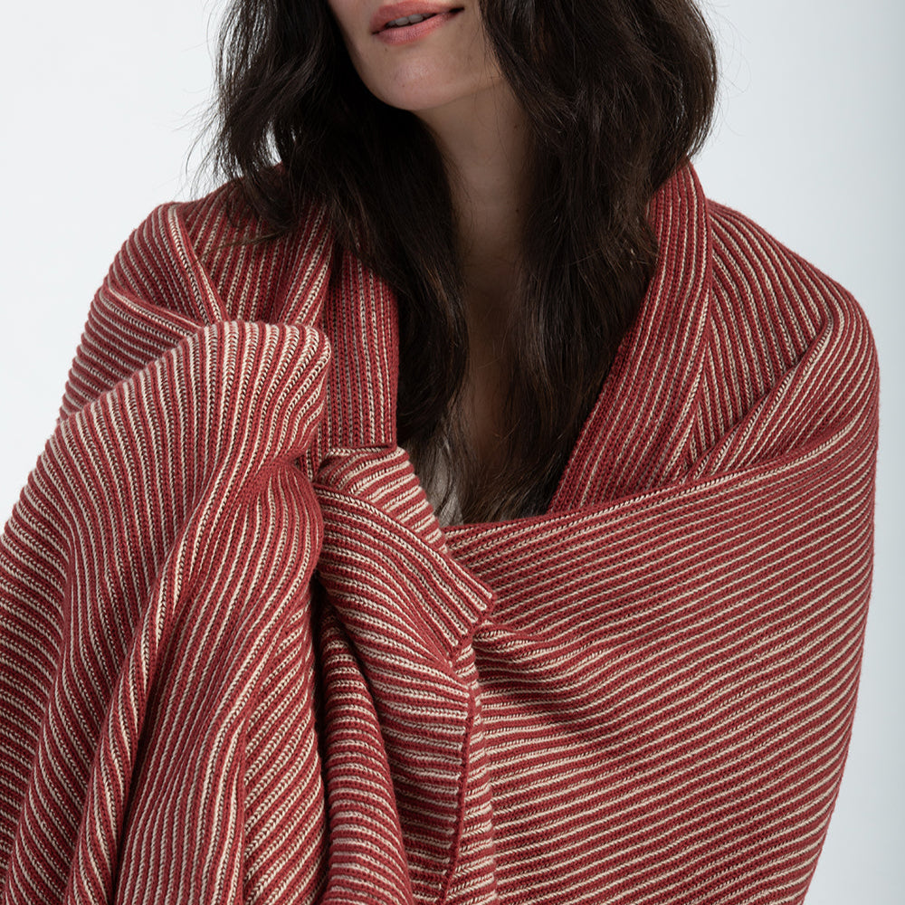 Ribbed Organic Cotton Throw Blanket