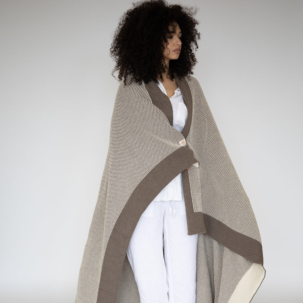 Eka Stipple Organic Cotton Throw Blanket