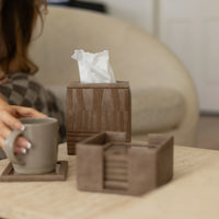 Vansh Vegan Leather Coaster Set