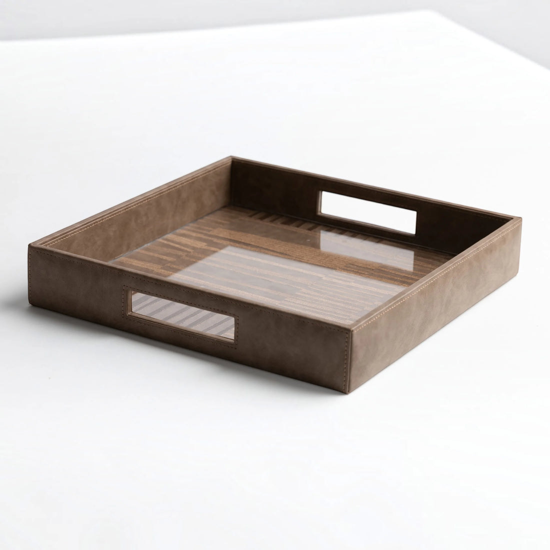 Vansh Vegan Leather Tray - Square