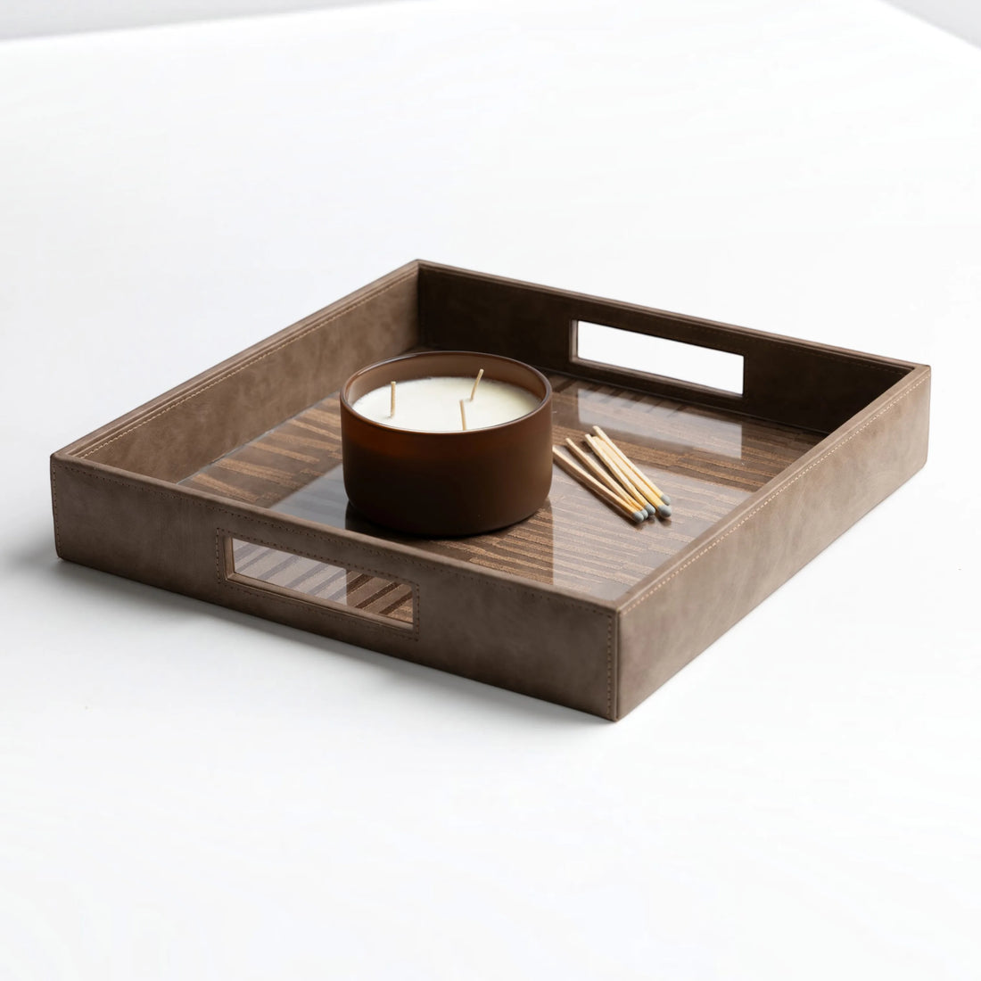 Vansh Vegan Leather Tray - Square