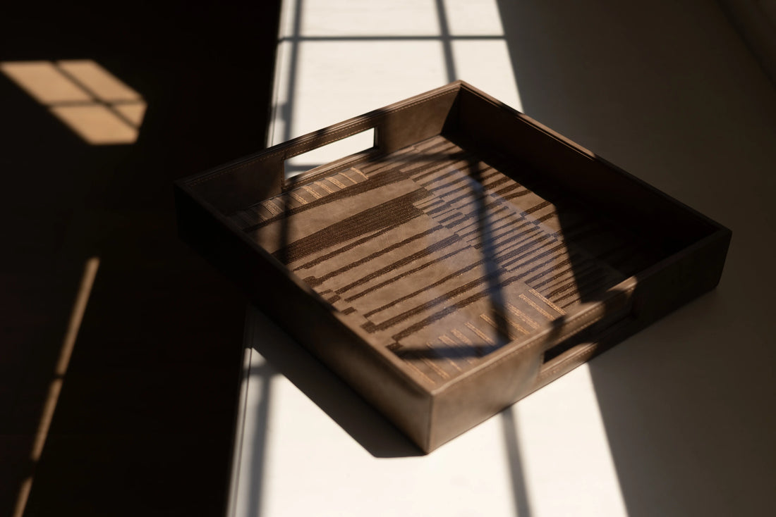 Vansh Vegan Leather Tray - Square