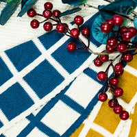 Sveda Reversible Squares Organic Cotton Throw Blanket