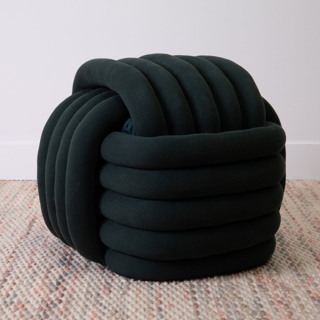 Knotted pouf - Large - Antique green