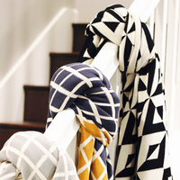 Sveda Reversible Squares Organic Cotton Throw Blanket