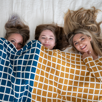 Sveda Reversible Squares Organic Cotton Throw Blanket