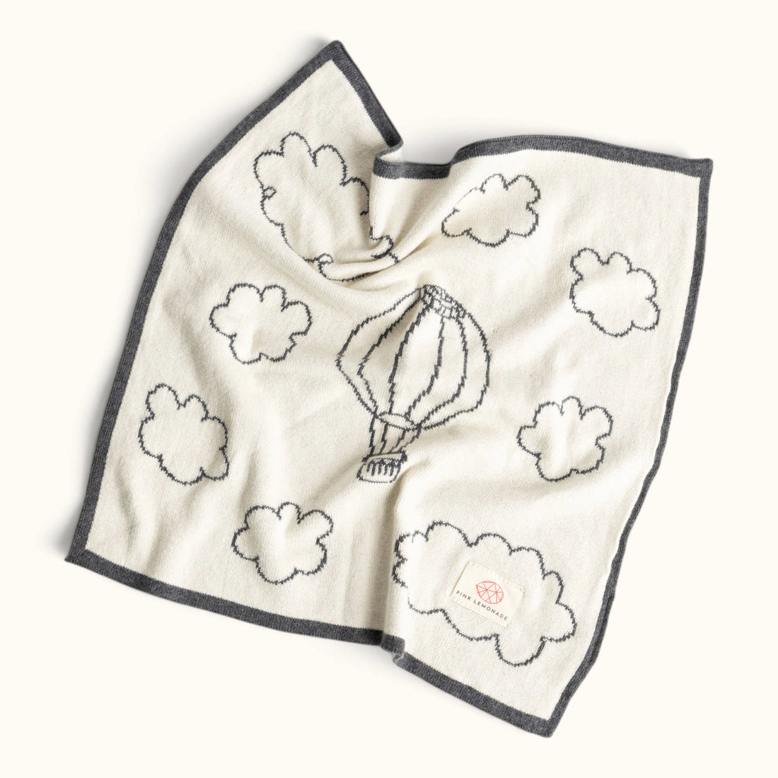 Hot Air Balloon Gray Organic Cotton Baby Gift Set
