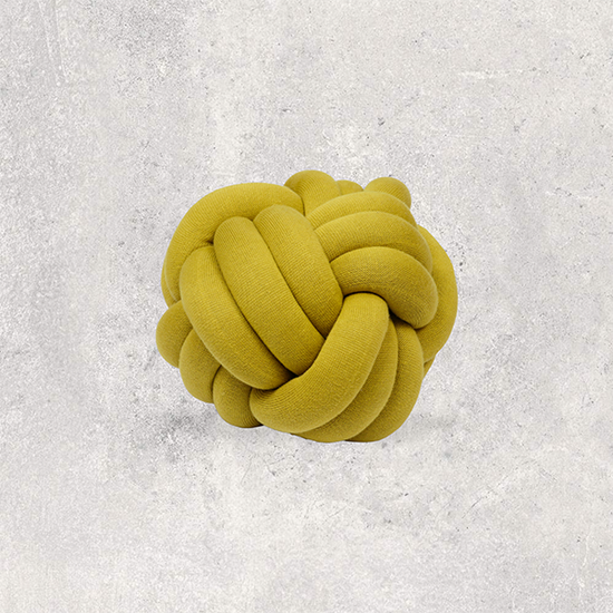 Decorative Knot Pillow handcrafted cotton knit sculptural cushion with soft texture for stylish bed layering