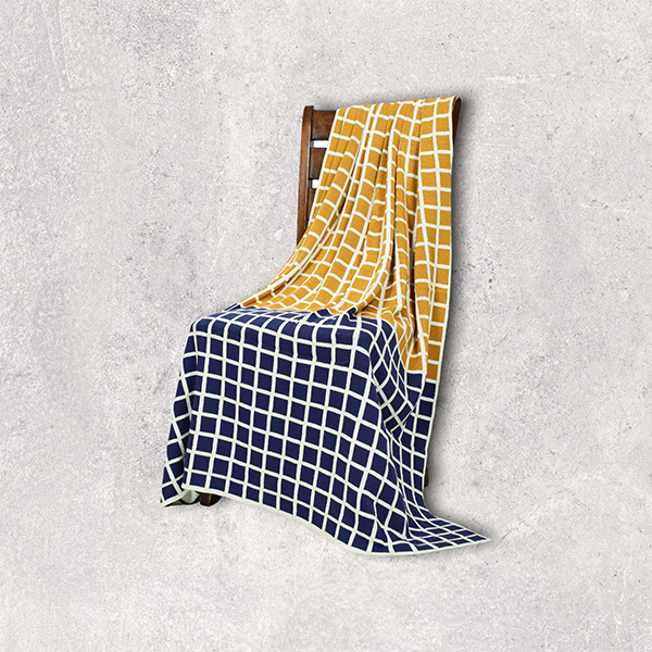 Sveda Reversible Squares Organic Cotton Throw Blanket