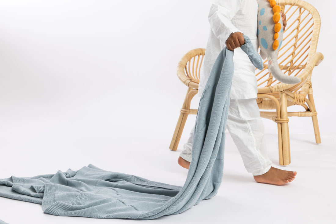 Nuage Dusty Blue Organic Cotton Baby Gift Set