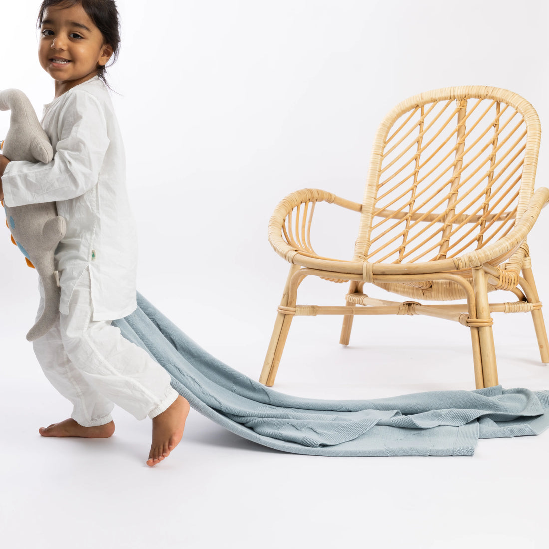 Nuage Dusty Blue Organic Cotton Baby Gift Set