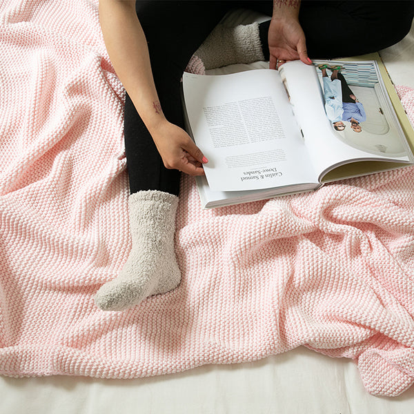 Zreyas Organic Cotton Knit Throw Blanket