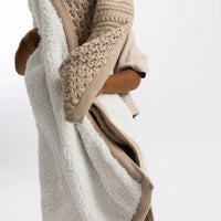 Patchwork Sherpa Taupe Organic Cotton Baby Blanket