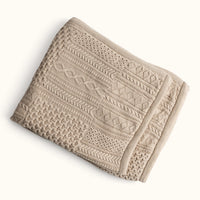 Patchwork Sherpa Taupe Organic Cotton Baby Blanket
