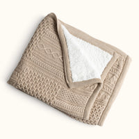 Patchwork Sherpa Taupe Organic Cotton Baby Blanket