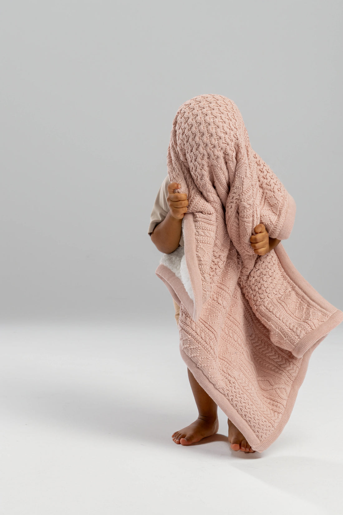 Patchwork Sherpa Pink Organic Cotton Baby Blanket